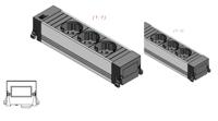 Bachmann 317.100 Stekkerdoos zonder schakelaar Aluminium, Zwart Randaarde stekker - thumbnail
