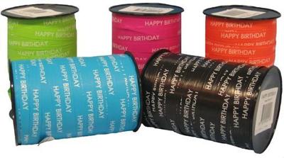 Krullint Paperlook 10mm x 225 meter kleur 04 lime happy birthday