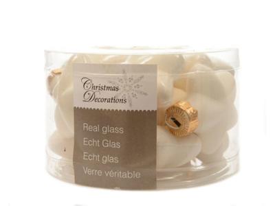 12 Glazen sterren 40 mm wol wit KSD Decoris - Decoris