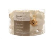 12 Glazen sterren 40 mm wol wit KSD Decoris - Decoris - thumbnail