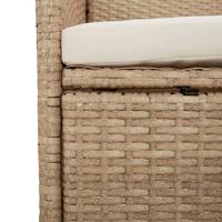 Tuinstoelen 4 st met kussens poly rattan beige - thumbnail