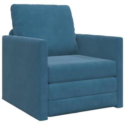 Vloerslaapbank met kussen Blauw 74 x 77 x 81 cm Fluweel
