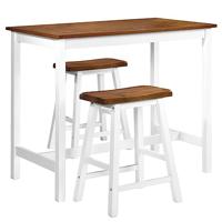 3-delige Bartafel en -krukkenset massief hout - thumbnail
