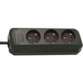 Brennenstuhl 1157504130 Stekkerdoos | Eco-Line | 3 Sockets type E België | Zwart | 3 meter