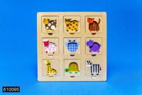 Inlegpuzzel hout zoek het dier 9pc - thumbnail