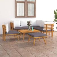 8-delige Loungeset met kussens massief acaciahout - thumbnail