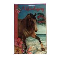 Uitnodiging paarden 17.5x12.2cm - thumbnail