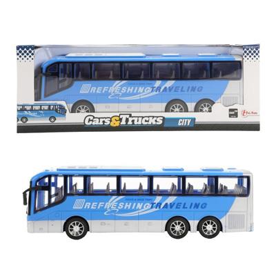 Cars & Trucks Blauwe Reisbus 32cm Frictie