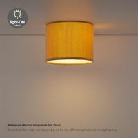 Corduroy Plafondlamp - Cilinder - Karamel - Scandinavische stijl - ø22 x 17 cm - E27 Fitting - Geschikt voor Woonkamers en slaapkamers - thumbnail