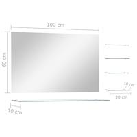 VidaXL Wandspiegel met 5 schappen 100x60 cm zilverkleurig - thumbnail