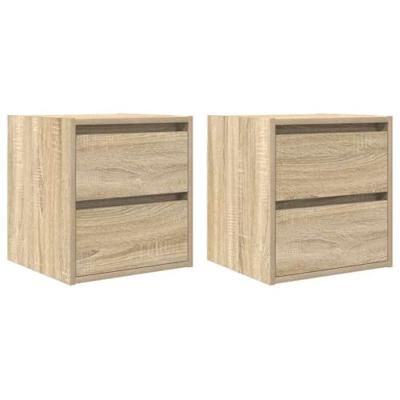 Nachtkastjes 2 st wandgemonteerd 38x34x40 cm sonoma eikenkleur