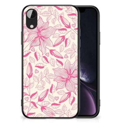 Apple iPhone XR Bloemen Hoesje Pink Flowers Apple iPhone XR Bloemen Hoesje Pink Flowers