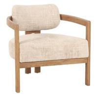 MUST Living Fauteuil 'Kelly' Chenille, kleur Beige/Naturel - thumbnail