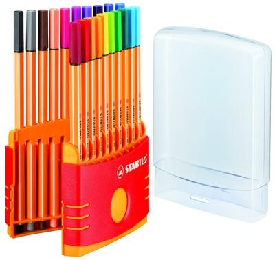 STABILO point 88 fineliner, etui van 20 stuks in geassorteerde kleuren