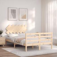 Bedframe met hoofdbord massief hout - thumbnail