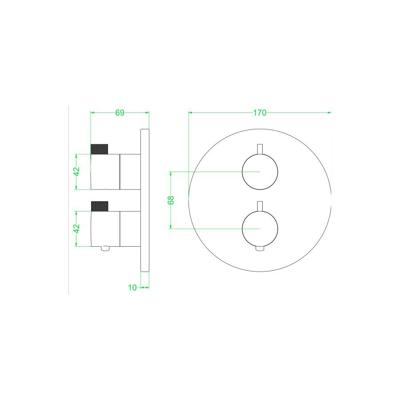 Afbouwdeel IVY Tribe Inbouwthermostaat 2-weg Met Rond Rozet Geborsteld RVS316 Carbon Black PVD IVY Afbouwdeel IVY Tribe Inbouwthermostaat 2-weg Met Rond Rozet Geborsteld RVS316 Carbon Black PVD IVY