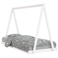 Kinderbedframe 90x200 cm massief grenenhout wit - thumbnail