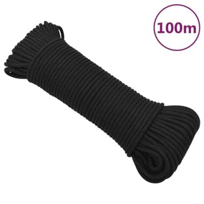 Boottouw 5 mm 100 m polypropeen zwart