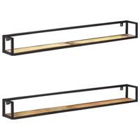 VidaXL Wandschappen 2 st 160 cm massief gerecycled hout - thumbnail