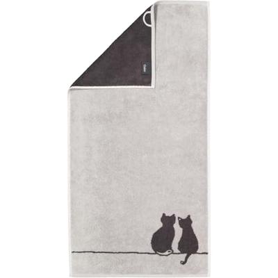 Cawö Cawö Cute Cats 6263 Badlaken 80x150 platin/basalt - thumbnail