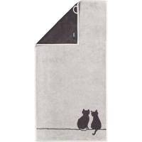Cawö Cawö Cute Cats 6263 Badlaken 80x150 platin/basalt - thumbnail