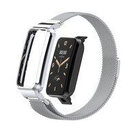 Milanese loop bandje met case - Zilver - Xiaomi Smart Band 7 Pro Milanese loop bandje met case - Zilver - Xiaomi Smart Band 7 Pro