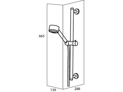 Tiger Boston Doucheset Massage 3 standen RVS gepolijst 13.9x66.5x28.8cm CO303830346