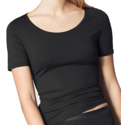 2-pack dames T-shirts bamboe - Zachte ondershirts korte mouw - Diepe Ronde hals