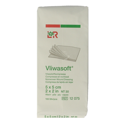 Vliwasoft Vlieskompres 5 x 5cm 4-laags 100 Stuks Vliwasoft Vlieskompres 5 x 5cm 4-laags 100 Stuks