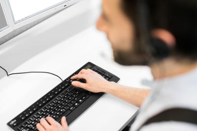 Fujitsu KB950 Phone toetsenbord USB QWERTY Amerikaans Engels Zwart