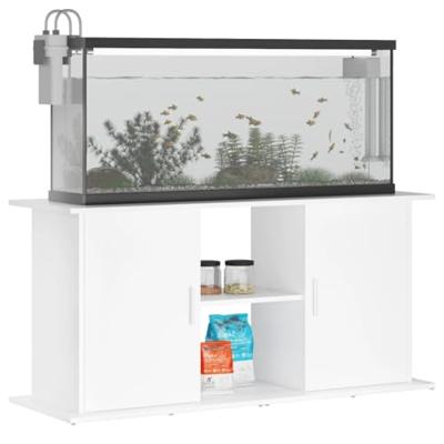 Aquariumstandaard 121x41x58 cm bewerkt hout wit - thumbnail