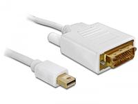 Delock 82918 DisplayPort-kabel Aansluitkabel Mini DisplayPort-stekker, DVI-D 24+1-polige stekker 2 m Wit Vergulde steekcontacten - thumbnail