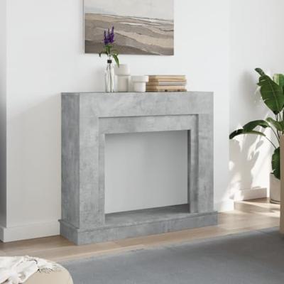 Haardombouw 100x30x87,5 cm bewerkt hout betongrijs - thumbnail