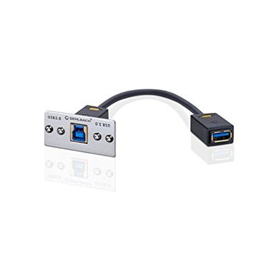 Oehlbach MMT-C USB.3 B/A USB 3.0-B/A multimedia-inzet met kabelzweep zilver