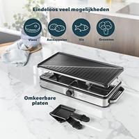 Princess 162645 Raclette 8 Grill Deluxe Zwart/RVS - thumbnail