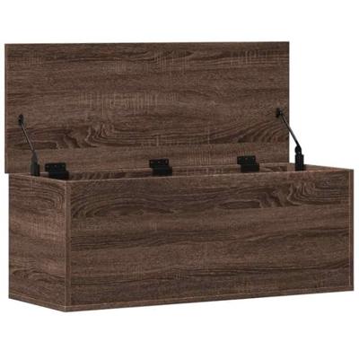 Opbergbox 90x35x35 cm bewerkt hout bruin eikenkleur Opbergbox 90x35x35 cm bewerkt hout bruin eikenkleur