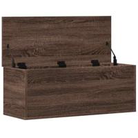 Opbergbox 90x35x35 cm bewerkt hout bruin eikenkleur - thumbnail