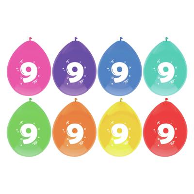 Ballonnen 9 jaar pak a 8 stuks