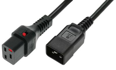 ACT AK5044 Netsnoer C19 IEC Lock | C20 | Zwart | 1 meter