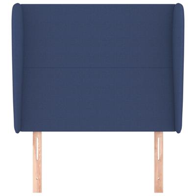 Hoofdbord met randen 147x23x78/88 cm stof blauw