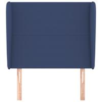 Hoofdbord met randen 147x23x78/88 cm stof blauw - thumbnail