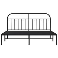 Bedframe met hoofdbord metaal zwart 183x213 cm - thumbnail