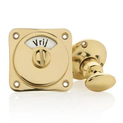 De Oude Deurklink Klassieke WC draaiknop vrij-bezet messing gelakt rond