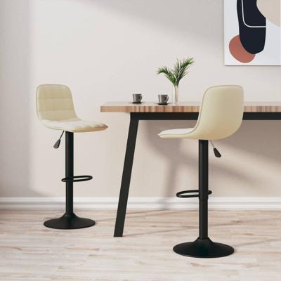 Barkrukken 2 st fluweel crmekleurig