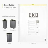 Afvalzak EKO type F-1 18-28 liter met trekband wit 20 stuks - thumbnail