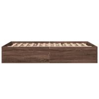 Bedframe bewerkt hout bruin eikenkleur 135x190 cm - thumbnail