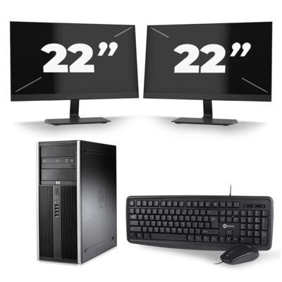 HP Compaq 8100 Elite CMT Tower - Intel Core i7-1e Generatie - 16GB RAM - 256GB SSD - Windows 10 + 2x 22 inch Monitor HP Compaq 8100 Elite CMT Tower - Intel Core i7-1e Generatie - 16GB RAM - 256GB SSD - Windows 10 + 2x 22 inch Monitor