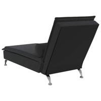 Massage chaise longue met bolster fluweel zwart - thumbnail