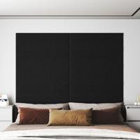 Wandpanelen 12 st 3,24 m 90x30 cm stof zwart - thumbnail