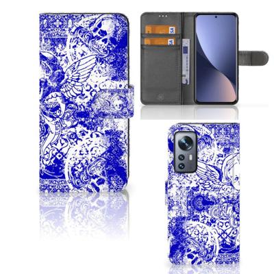 Telefoonhoesje met Naam Xiaomi 12 | 12X Angel Skull Blauw Telefoonhoesje met Naam Xiaomi 12 | 12X Angel Skull Blauw